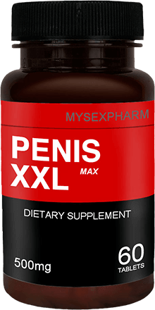 бутилка с Penis XXL, хапчета за уголемяване на пениса предлагани в магазинчето ни у Стара Загора
